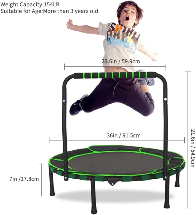36" FOLDABLE TRAMPOLINE WITH HANDLE JB-036C blue&pink colour