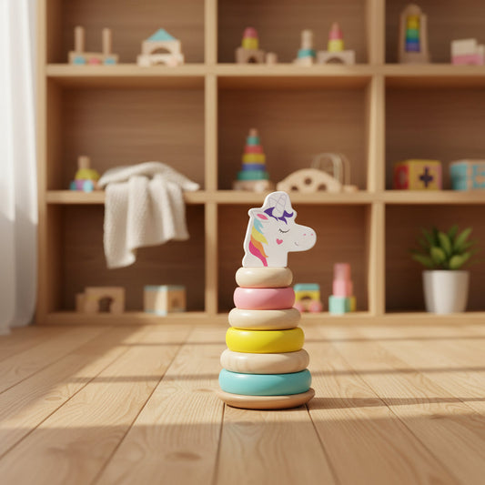 WOODEN  PLAY TOYS RAINBOW TOWER