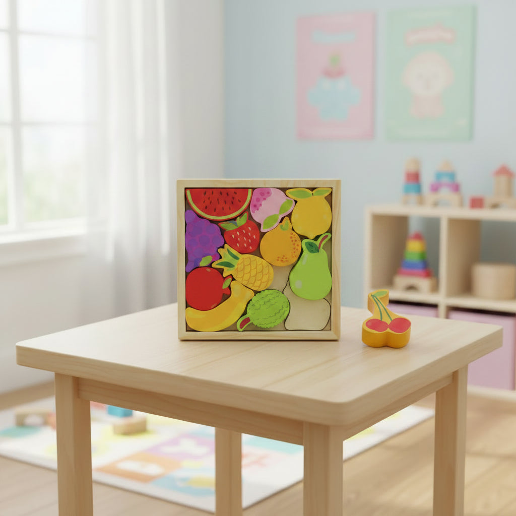 WOODEN TOY FRUIT PUZZLE