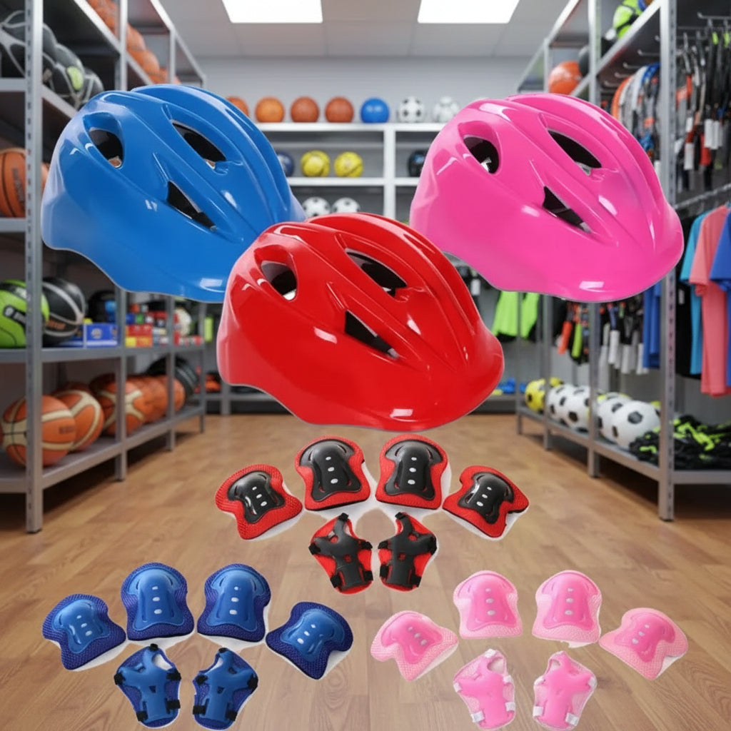 KIDS SAFTEY HELMAT + KNEE PAD